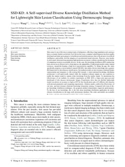 SSD-KD: A Self-supervised Diverse Knowledge Distillation Method for
  Lightweight Skin Lesion Classification Using Dermoscopic Images