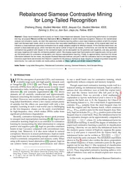 Rebalanced Siamese Contrastive Mining for Long-Tailed Recognition