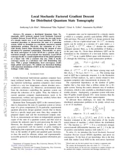 Local Stochastic Factored Gradient Descent for Distributed Quantum State
  Tomography