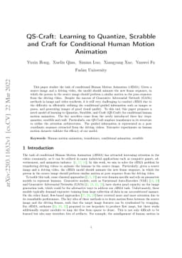 QS-Craft: Learning to Quantize, Scrabble and Craft for Conditional Human
  Motion Animation