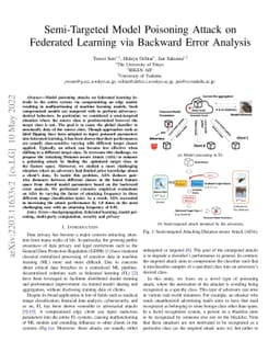 Semi-Targeted Model Poisoning Attack on Federated Learning via Backward
  Error Analysis