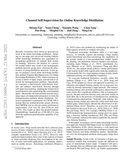 Channel Self-Supervision for Online Knowledge Distillation