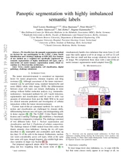 Panoptic segmentation with highly imbalanced semantic labels