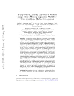 Unsupervised Anomaly Detection in Medical Images with a Memory-augmented
  Multi-level Cross-attentional Masked Autoencoder