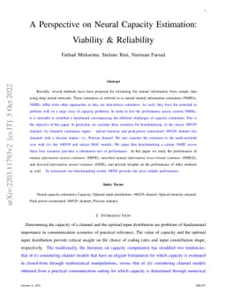 A Perspective on Neural Capacity Estimation: Viability and Reliability