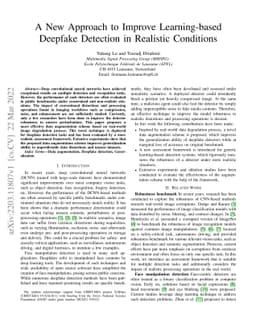 A New Approach to Improve Learning-based Deepfake Detection in Realistic
  Conditions