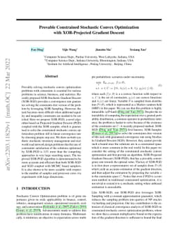Provable Constrained Stochastic Convex Optimization with XOR-Projected
  Gradient Descent