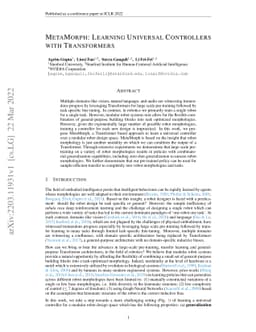 MetaMorph: Learning Universal Controllers with Transformers