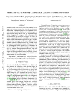 Federated Self-Supervised Learning for Acoustic Event Classification
