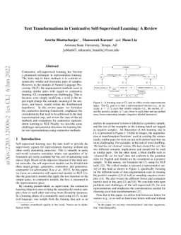Text Transformations in Contrastive Self-Supervised Learning: A Review