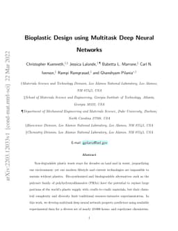 Bioplastic Design using Multitask Deep Neural Networks