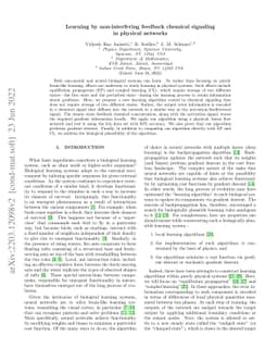 Learning by non-interfering feedback chemical signaling in physical
  networks