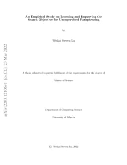 An Empirical Study on Learning and Improving the Search Objective for
  Unsupervised Paraphrasing