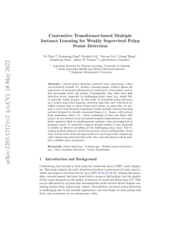 Contrastive Transformer-based Multiple Instance Learning for Weakly
  Supervised Polyp Frame Detection