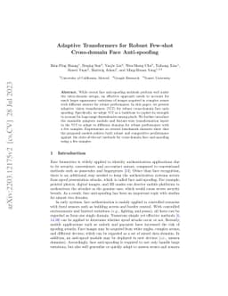 Adaptive Transformers for Robust Few-shot Cross-domain Face
  Anti-spoofing
