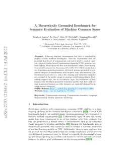 A Theoretically Grounded Benchmark for Evaluating Machine Commonsense