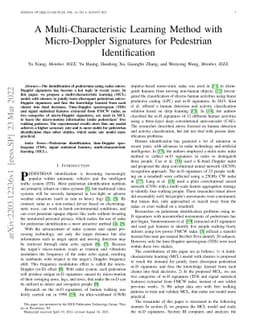 A Multi-Characteristic Learning Method with Micro-Doppler Signatures for
  Pedestrian Identification