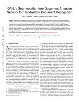 DAN: a Segmentation-free Document Attention Network for Handwritten
  Document Recognition