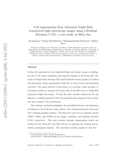 Cell segmentation from telecentric bright-field transmitted light
  microscopy images using a Residual Attention U-Net: a case study on HeLa line