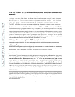 Trust and Reliance in XAI -- Distinguishing Between Attitudinal and
  Behavioral Measures