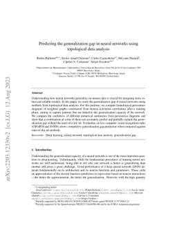 Predicting the generalization gap in neural networks using topological
  data analysis