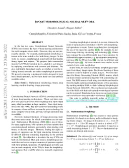 Binary Morphological Neural Network