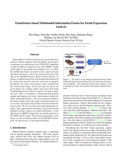 Transformer-based Multimodal Information Fusion for Facial Expression
  Analysis
