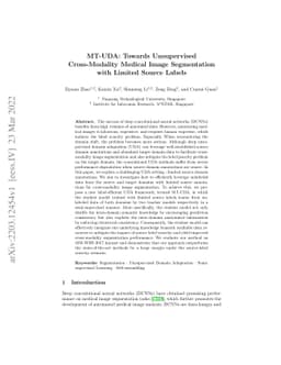 MT-UDA: Towards Unsupervised Cross-modality Medical Image Segmentation
  with Limited Source Labels