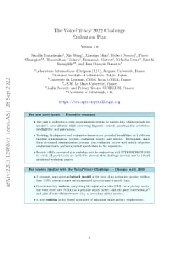 The VoicePrivacy 2022 Challenge Evaluation Plan