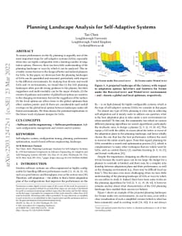 Planning Landscape Analysis for Self-Adaptive Systems