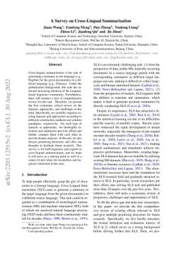 A Survey on Cross-Lingual Summarization