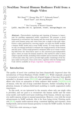 NeuMan: Neural Human Radiance Field from a Single Video