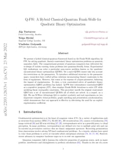 Q-FW: A Hybrid Classical-Quantum Frank-Wolfe for Quadratic Binary
  Optimization