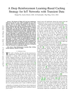 A Deep Reinforcement Learning-Based Caching Strategy for IoT Networks
  with Transient Data