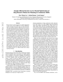 Sample-efficient Iterative Lower Bound Optimization of Deep Reactive
  Policies for Planning in Continuous MDPs
