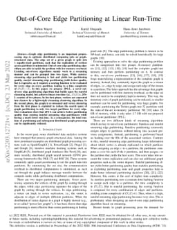 Out-of-Core Edge Partitioning at Linear Run-Time