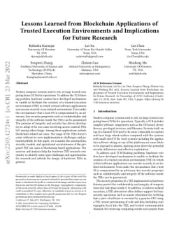 Lessons Learned from Blockchain Applications of Trusted Execution
  Environments and Implications for Future Research