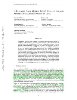 Is Fairness Only Metric Deep? Evaluating and Addressing Subgroup Gaps in
  Deep Metric Learning