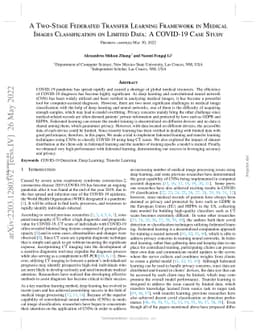 A Two-Stage Federated Transfer Learning Framework in Medical Images
  Classification on Limited Data: A COVID-19 Case Study