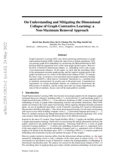 On Understanding and Mitigating the Dimensional Collapse of Graph
  Contrastive Learning: a Non-Maximum Removal Approach