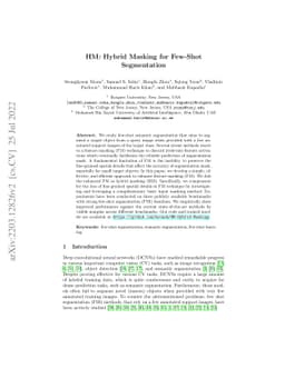 HM: Hybrid Masking for Few-Shot Segmentation