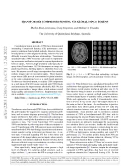 Transformer Compressed Sensing via Global Image Tokens