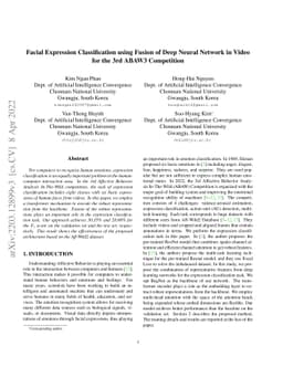 Facial Expression Classification using Fusion of Deep Neural Network in
  Video for the 3rd ABAW3 Competition