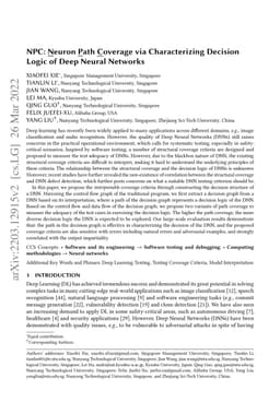 NPC: Neuron Path Coverage via Characterizing Decision Logic of Deep
  Neural Networks