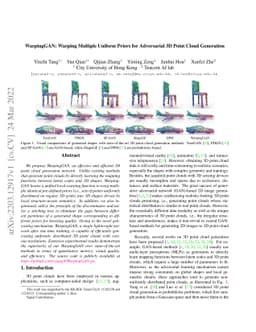 WarpingGAN: Warping Multiple Uniform Priors for Adversarial 3D Point
  Cloud Generation
