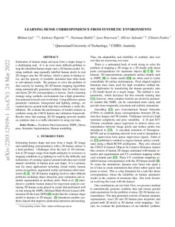 Learning Dense Correspondence from Synthetic Environments