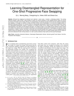Learning Disentangled Representation for One-shot Progressive Face
  Swapping