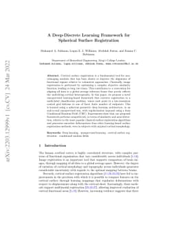 A Deep-Discrete Learning Framework for Spherical Surface Registration