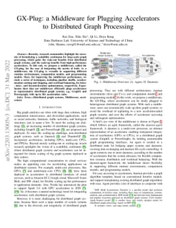 GX-Plug: a Middleware for Plugging Accelerators to Distributed Graph
  Processing
