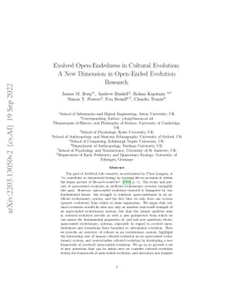 Evolved Open-Endedness in Cultural Evolution: A New Dimension in
  Open-Ended Evolution Research